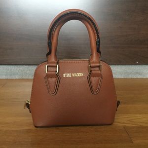 Steve Madden Brown Faux Leather Mini Crossbody